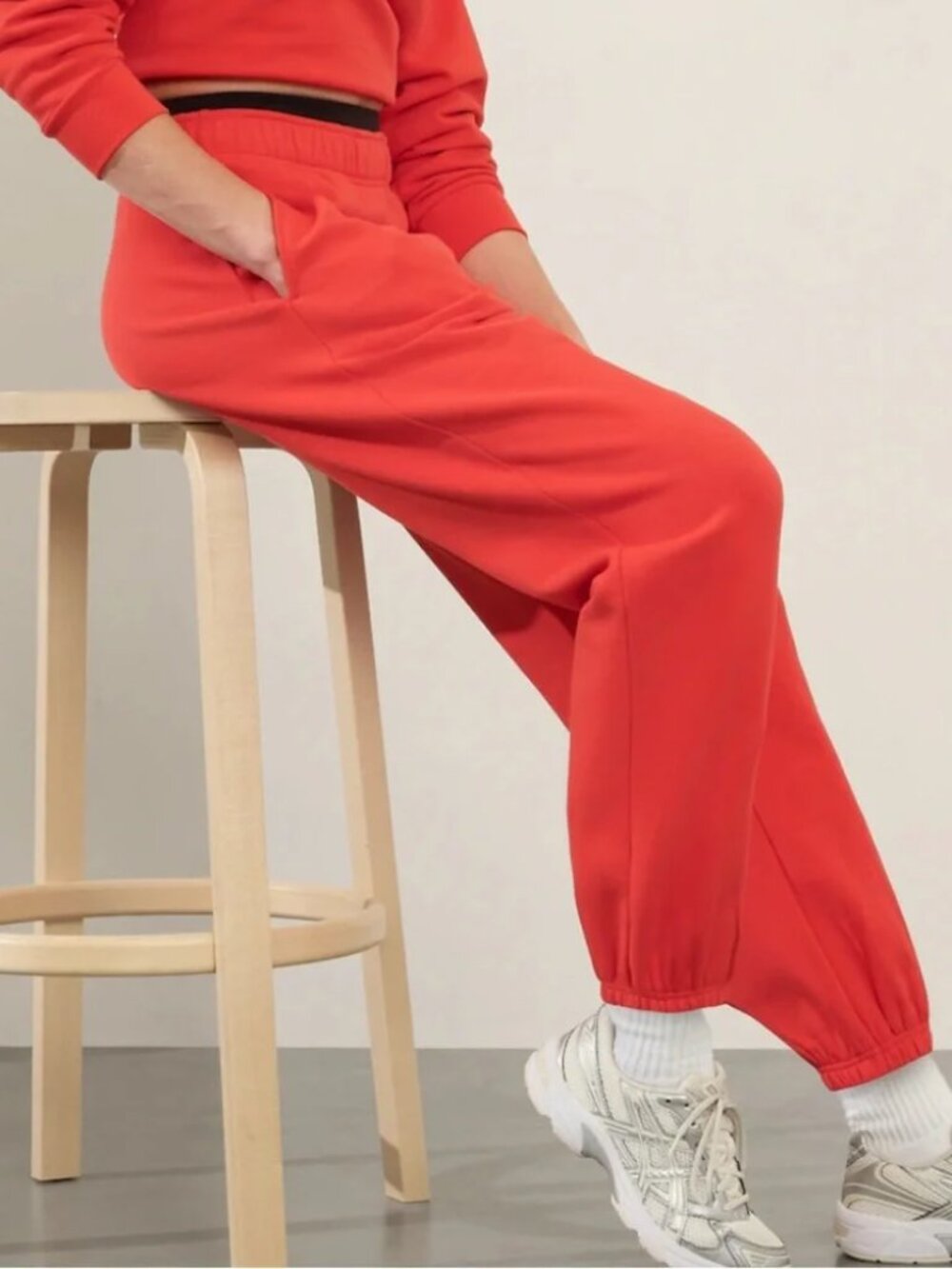 Athleta Forever Fleece Joggers in Cardinal Red